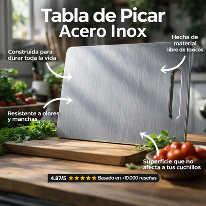 Tabla de Corte de Acero Inoxidable Premium | TitanCut™