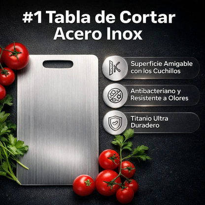 Tabla de Corte de Acero Inoxidable Premium | TitanCut™