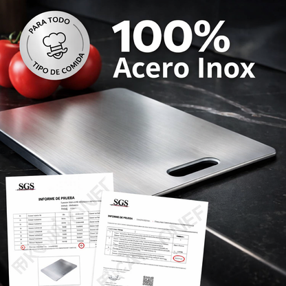 Tabla de Corte de Acero Inoxidable Premium | TitanCut™
