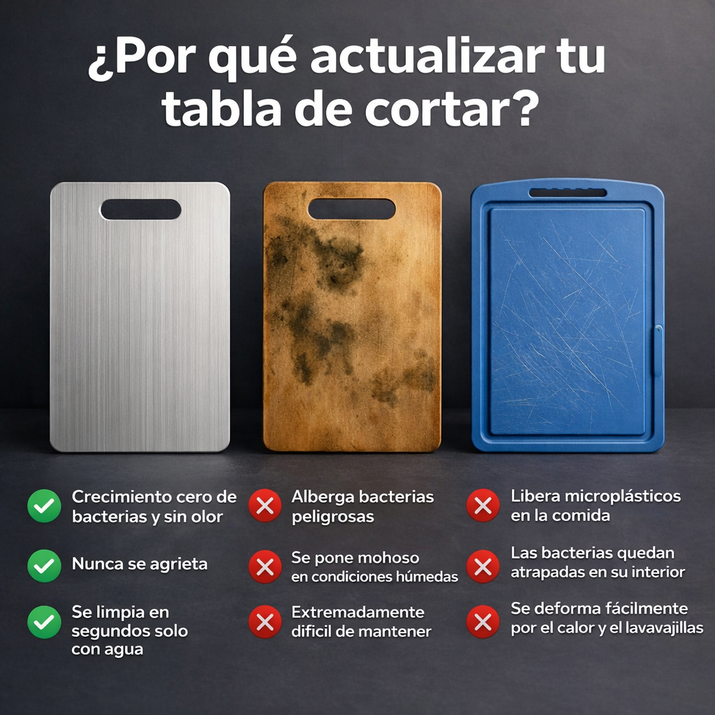 Tabla de Corte de Acero Inoxidable Premium | TitanCut™