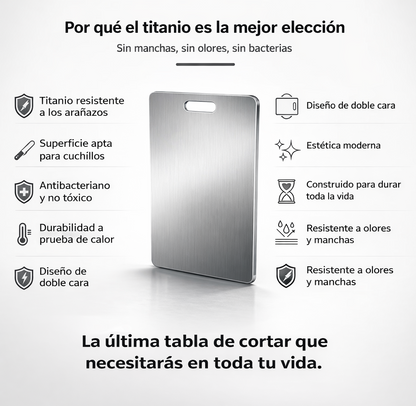 Tabla de Corte de Acero Inoxidable Premium | TitanCut™